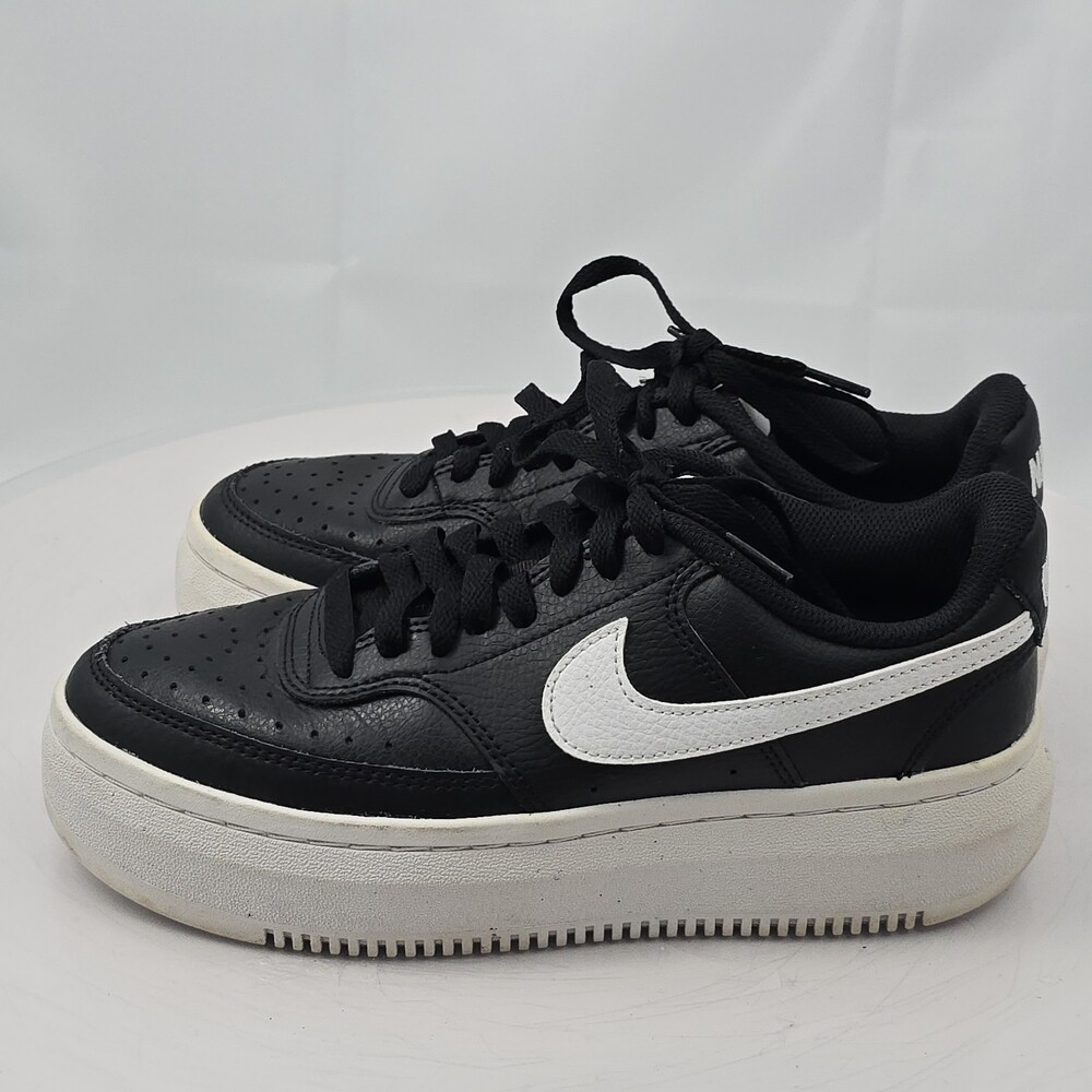 Nike Court Vision Altar Women 8.5 Black White Platform Sneakers DM0113-002